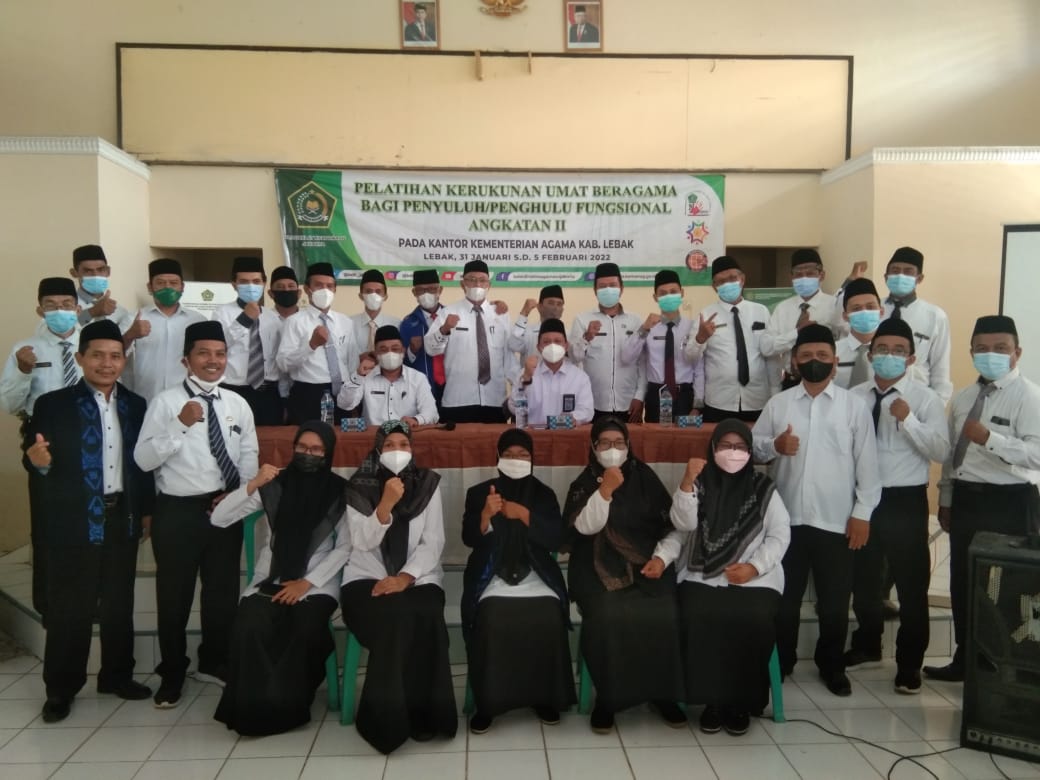Para Peserta kegiatan Pelatihan Kerukunan Umat Beragama Bagi Penyuluh/Penghulu Profesional Angkatan II pada Kementerian Agama Kabupaten Lebak
